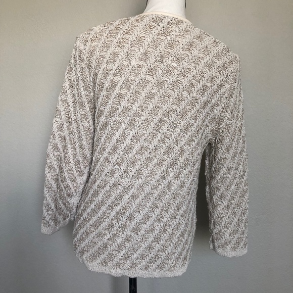 Ann Taylor Sweater Blazer Zipper Front Zip Up Pockets Cream Women's Size L NWT - Picture 2 of 4
